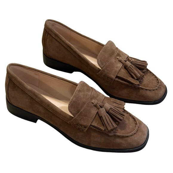 J. CREW Maison tassel loafers Suede Leather Walnut Brown $278 EUC 6.5 - Picture 4 of 7